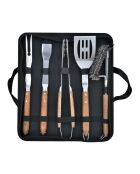 Set 5 ustensiles barbecue Sève argenté - 4x42 cm/44 cm