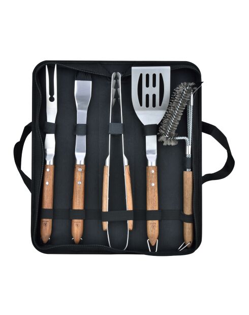 Set de 5 utensilios para barbacoa Sève silver - 4x42 cm/44 cm