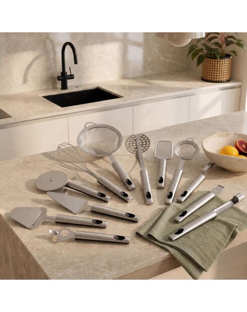 Spatola 38,5 cm Utensile in acciaio inossidabile argentato - 38,5x8,3x5 cm