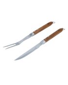 Set de 2 utensilios de barbacoa con cuchillo y tenedor Sève silver - 42/42,5 cm