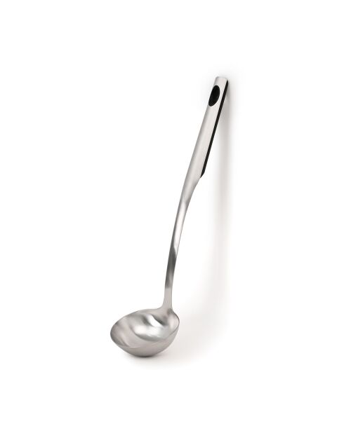 Cucharón para utensilios de acero inoxidable plateado, 34 cm