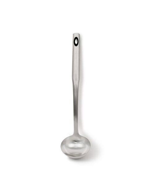 Cucharón para utensilios de acero inoxidable plateado, 34 cm