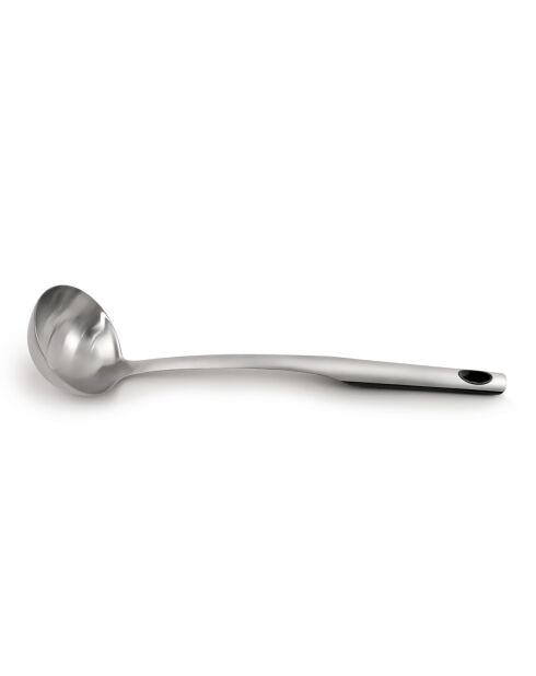 Cucharón para utensilios de acero inoxidable plateado, 34 cm