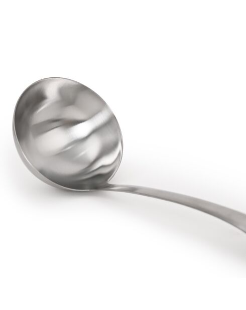 Cucharón para utensilios de acero inoxidable plateado, 34 cm