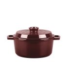 Casseruola rotonda MasseIron Merlot bordeaux/nera in ghisa - 25 x 11,5 cm