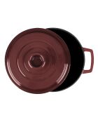 Casseruola rotonda MasseIron Merlot bordeaux/nera in ghisa - 25 x 11,5 cm
