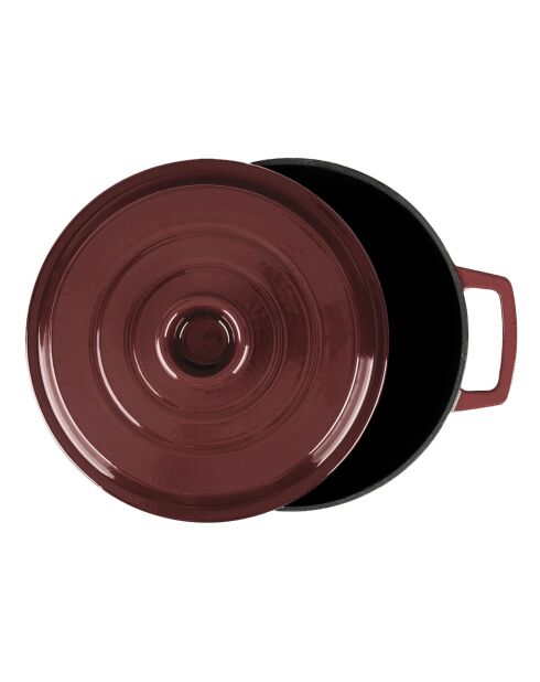 Cacerola redonda MasseIron Merlot de hierro fundido burdeos y negro, 25 x 11,5 cm