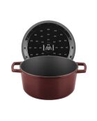 Casseruola rotonda MasseIron Merlot bordeaux/nera in ghisa - 25 x 11,5 cm