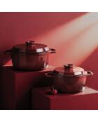 Casseruola rotonda MasseIron Merlot bordeaux/nera in ghisa - 25 x 11,5 cm