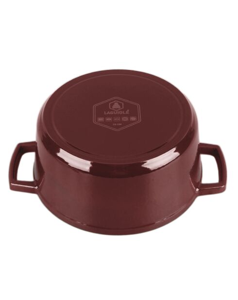 Casseruola rotonda MasseIron Merlot bordeaux/nera in ghisa - 25 x 11,5 cm