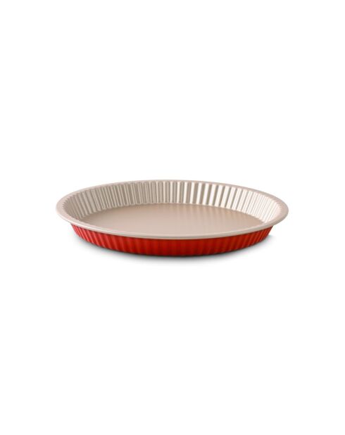 4-teiliges Set (26 cm Tarteform+28 cm Tarteform+38x28 cm Backblech+25 x 11 cm Kuchenform) Champagner/Terrakotta