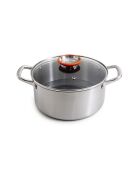 Maceta plateada triple de acero negro - 24 cm