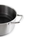 Maceta plateada triple de acero negro - 24 cm