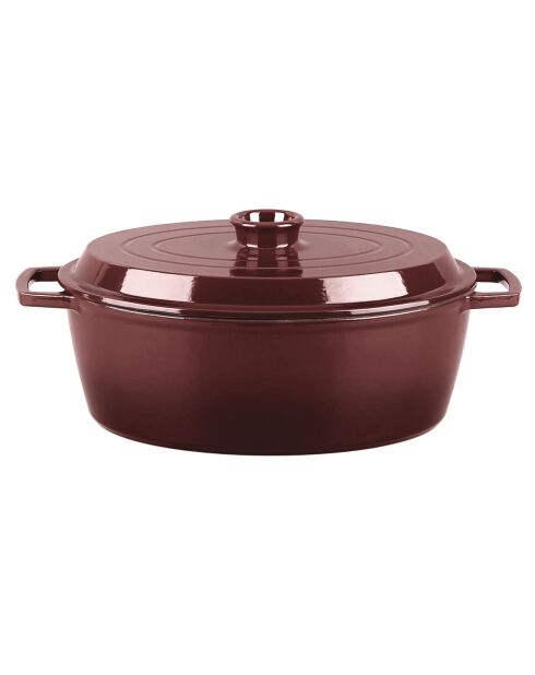 Cacerola MasseIron Merlot ovalada de hierro fundido burdeos y negro, 33 x 26 x 12,5 cm