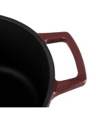Cacerola MasseIron Merlot ovalada de hierro fundido burdeos y negro, 33 x 26 x 12,5 cm