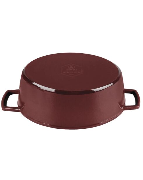 Cacerola MasseIron Merlot ovalada de hierro fundido burdeos y negro, 33 x 26 x 12,5 cm
