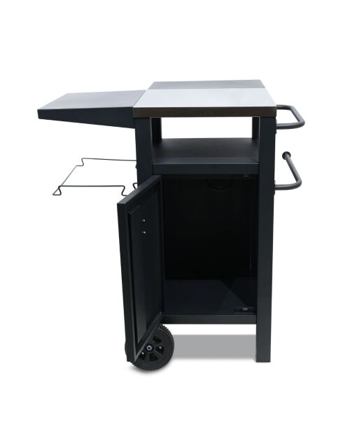 Chariot de BBQ avec rangement avec housse deprotection noir - 85.2x54.5x90.5 cm