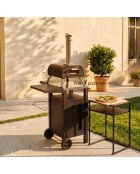 Chariot de BBQ avec rangement avec housse deprotection noir - 85.2x54.5x90.5 cm