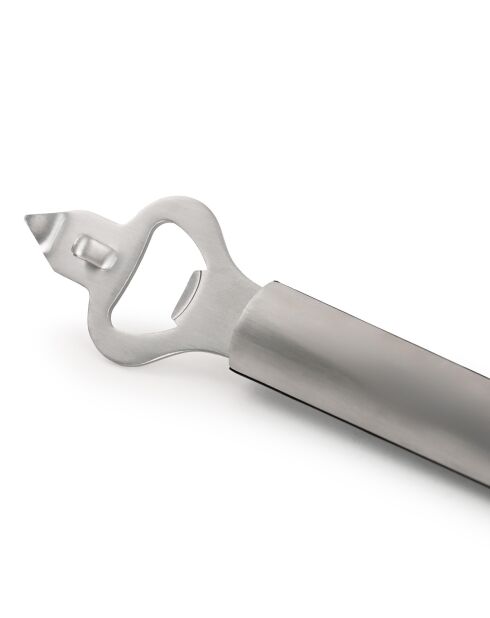 Abridor de botellas para utensilios de acero inoxidable plateado, 19,5 cm