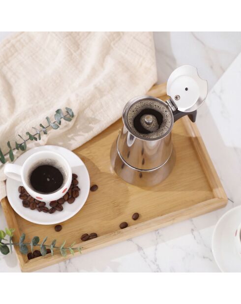 Cafetera italiana plateada - 200 ml