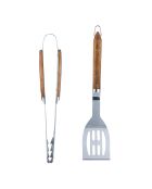 Set 2 Grillbesteck, Spachtel und silberne Saftzange, 42/42 cm