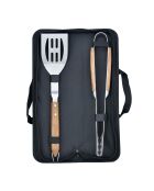 Set 2 Grillbesteck, Spachtel und silberne Saftzange, 42/42 cm