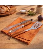Set 2 Grillbesteck, Spachtel und silberne Saftzange, 42/42 cm