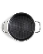 Maceta plateada triple de acero negro - 28 cm