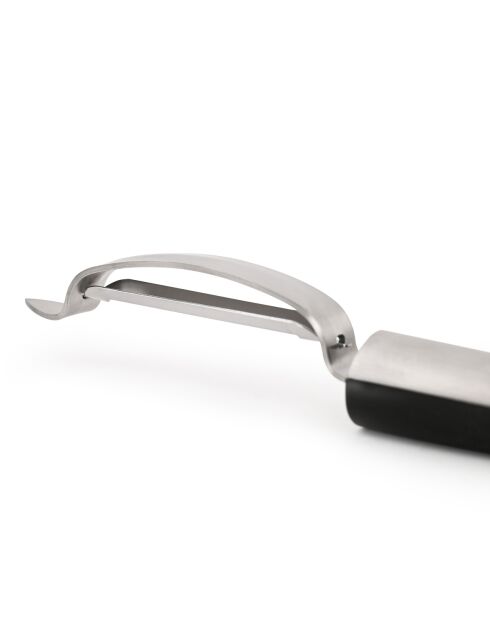 Pelador de frutas y verduras, utensilio plateado de acero inoxidable, 21 cm