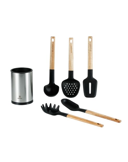 6-teiliges Küchenutensilien-Set Sève silber/schwarz