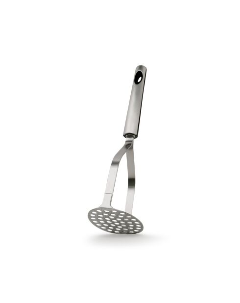 Zilverkleurige aardappelstamper van roestvrij staal - 27cm