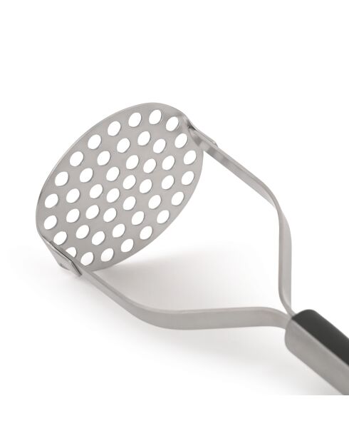 Zilverkleurige aardappelstamper van roestvrij staal - 27cm