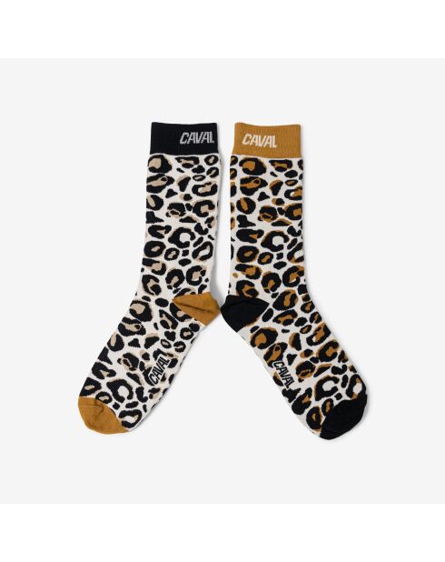 Chaussettes - Leopard - Light beige/marron