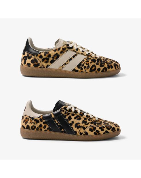Baskets en cuir Leo Obsession noir/blanc