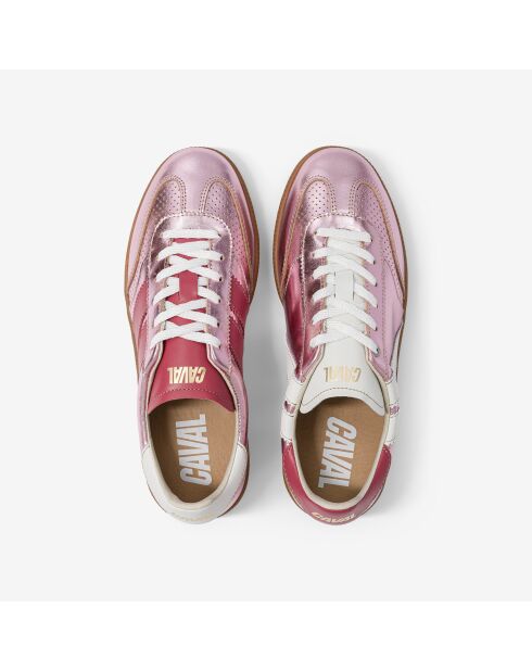 Baskets en cuir Pink Pearl rose/blanc