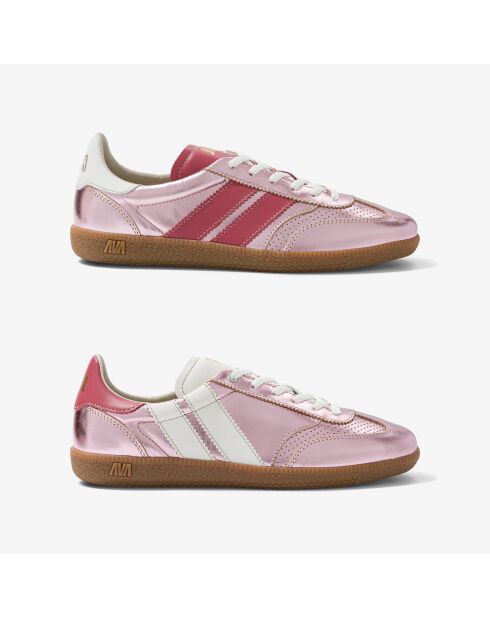 Baskets en cuir Pink Pearl rose/blanc