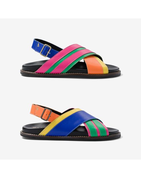 Sandales en cuir Sunset Riviera multicolores