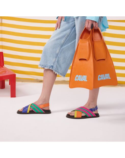 Sandales en cuir Sunset Riviera multicolores