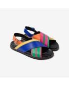 Mehrfarbige Sunset Riviera Ledersandalen