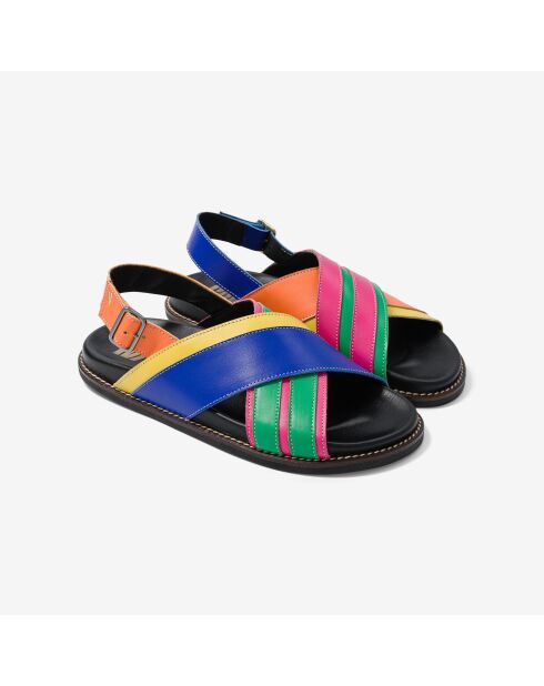 Sandales en cuir Sunset Riviera multicolores