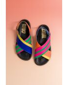 Mehrfarbige Sunset Riviera Ledersandalen