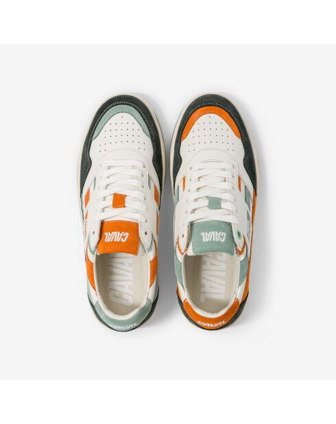 Baskets en cuir Green Arena vert/orange