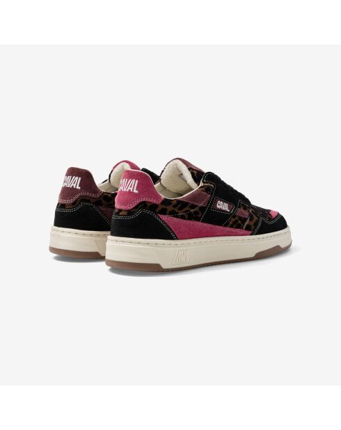 Baskets en cuir Leo Berry rose/marron