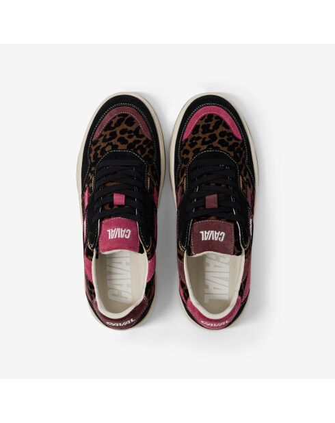 Baskets en cuir Leo Berry rose/marron