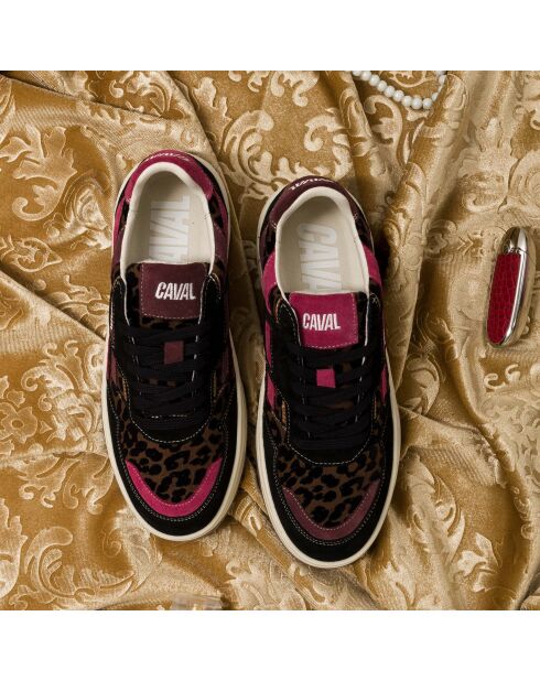 Baskets en cuir Leo Berry rose/marron