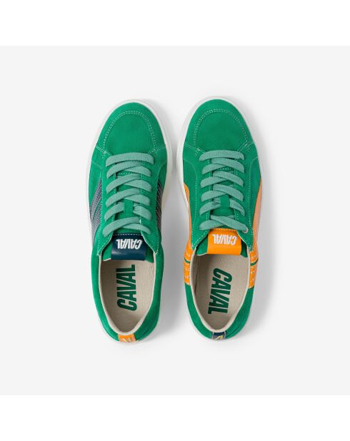 Baskets en cuir Green Zest vert/orange