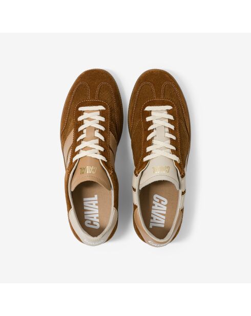 Baskets en cuir Mocha Cream beige/marron
