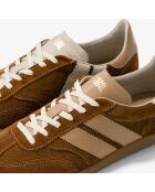 Baskets en cuir Mocha Cream beige/marron