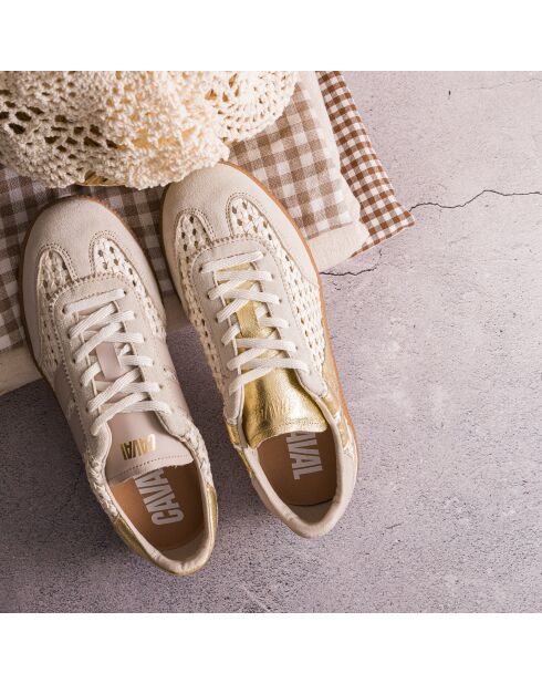Baskets en cuir Rustic Glow blanches