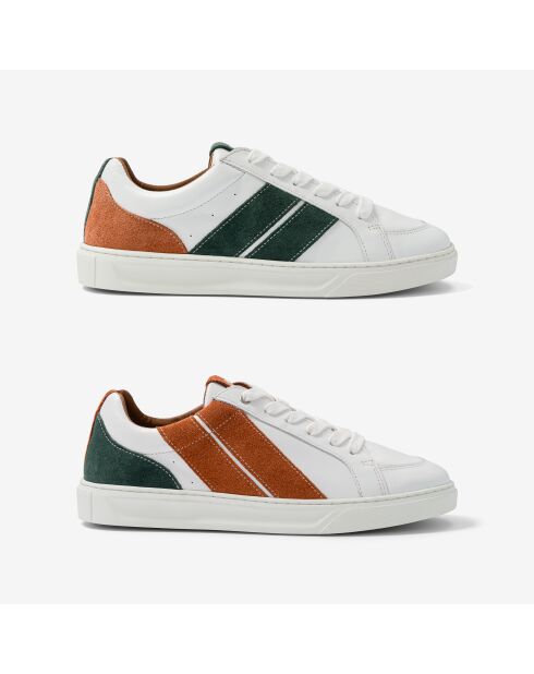 Baskets en cuir Terra Field vert/orange
